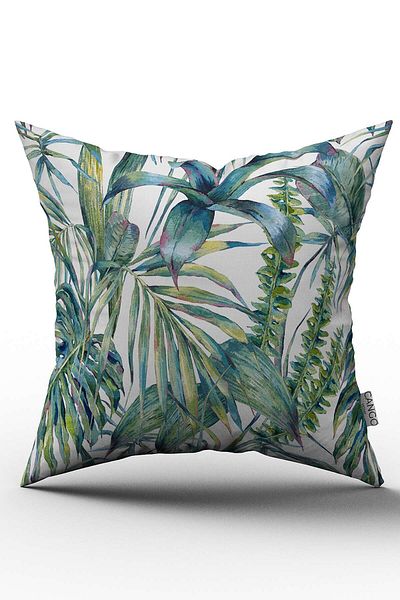Cango Home Double Sided Green White Tropical Leaf Throw Pillow Pillow Case - Cgh037-ct