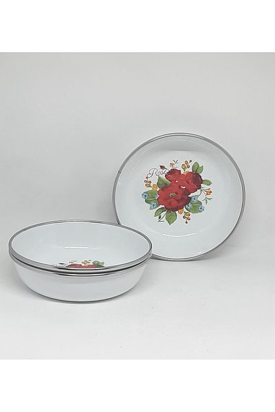 Avşar Enamel House 16 cm 3-Piece Enamel Brown Brown Salade Plate