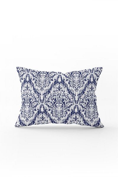 Cango Home Double Sided 35x50 Dark Blue White Damask Patterned Throw Pillow Pillow Case - Cgh089-3550