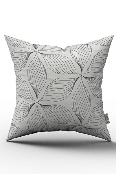 Cango Home Bela Crna Dekorativna Cvetni dezen Jastuk Jastučnica - Cgh029