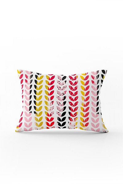 Cango Home Double Sided 35x50 Red White Leaf Patterned Throw Pillow Pillow Case - Cgh127-3550