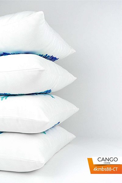 Cango Home Set de 4 huse de pernă cu model marin albastru pe două fețe, imprimate digital, 4kmbs88-ct
