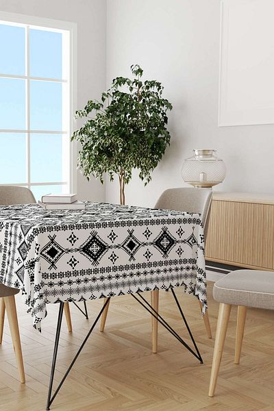 Cango Home Alb Negru Stil Scandinav Boem Imprimat Digital Cgh501-ms