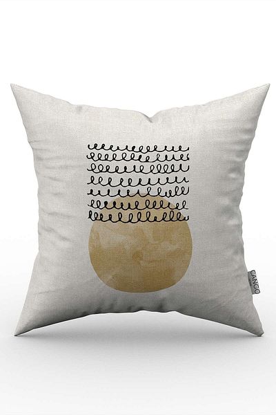 Cango Home Botanical Bohemian Patterned Black Throw Pillow Cover - Digital Printed CGH1397