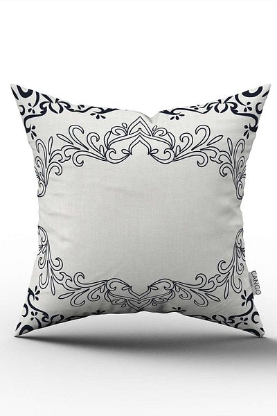 Cango Home Navy Blue Gray Ramadan Themed Decorative Patterned Digital Printed Throw Pillow Cover CGH1305