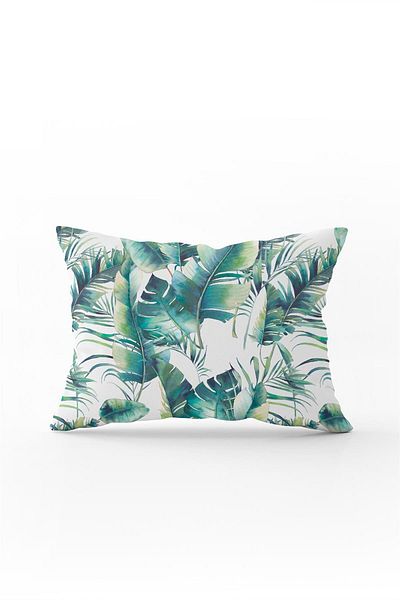 Cango Home Double Sided 35x50 Green Tropical Leaf Patterned Throw Pillow Pillow Case - Cgh002-3550