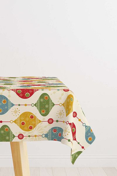 Cango Home Red Green Christmas Themed Digital Printed Tablecloth Cgh846-ms