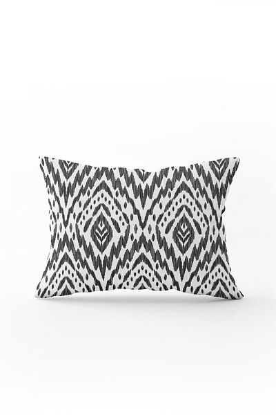 Cango Home Față de pernă decorativă etnică cu două fețe 35x50 alb-negru - Cgh129-3550