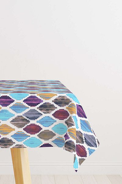 Cango Home Purple Blue Modern Ethnic Patterned Tablecloth Cgh267-ms