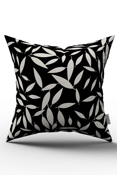 Cango Home Pernă cu model frunze alb-negru - Cgh072