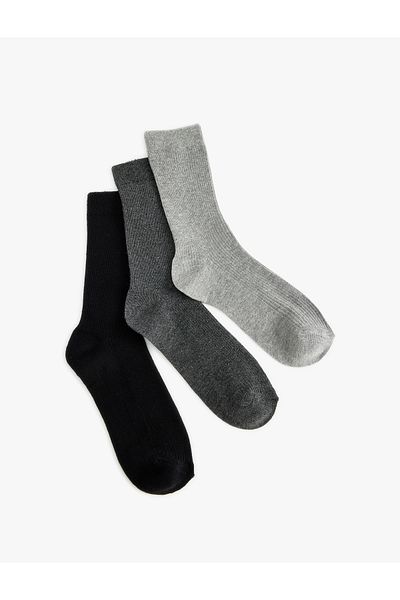 Koton Set de 3 șosete cu textura colorată