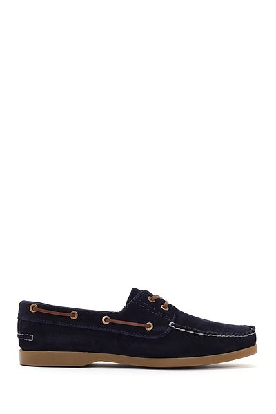 Derimod Navy Blue Suede Leather Men's Casual Shoes - 24sfd641610