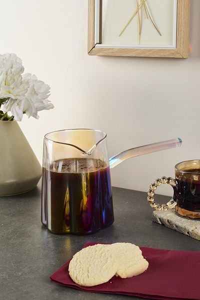 Perotti Felicita Straight Line Luster Borosilicate Glass Coffee Pot