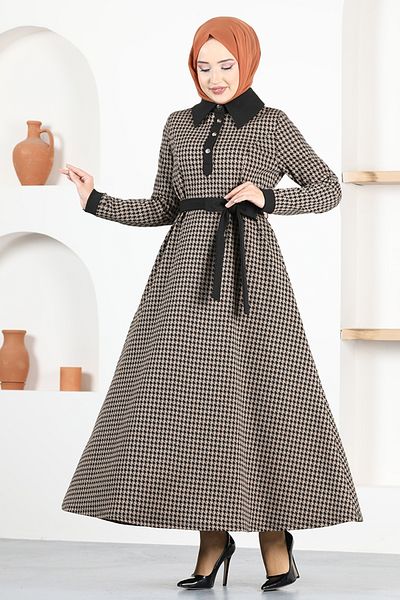 ModaMerve Рокля с копчета Black Vision - Msl9048
