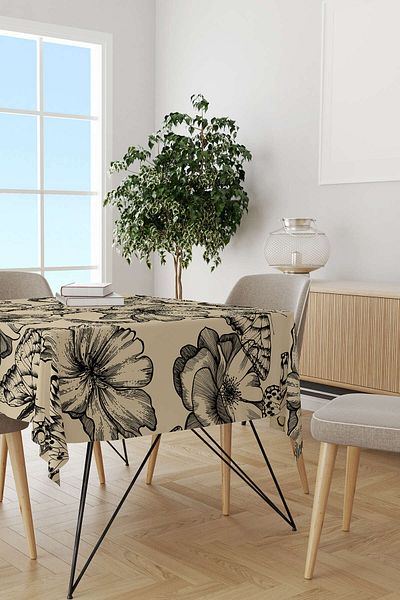 Cango Home Hanorac de birou imprimat digital cu model de flori și fluturi negru maro Otyk306-ms