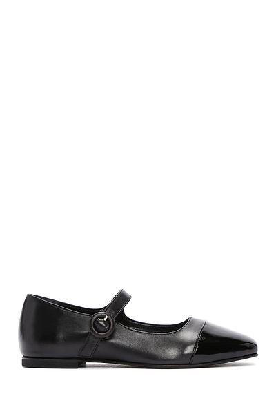 Derimod Black Leather Women's Ballerinas - Banded, Model 24sfd 181914