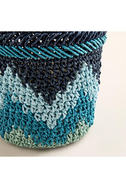Chakra Boho Coastal Tığ İşi Kokulu Mum 12X13 cm Mavi