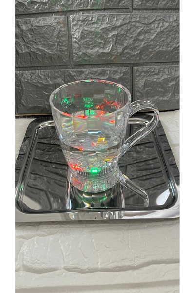 MİMOZA PARK 1 Piece Color Changing Led Prism Mug Cup Presentation Cup (Not Glass)