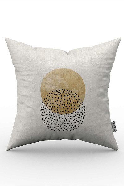 Cango Home 6-Piece Yellow (Mustard) Black Botanical Bohemian Scandinavian Patterned Digital Printed Throw Pillow Cover