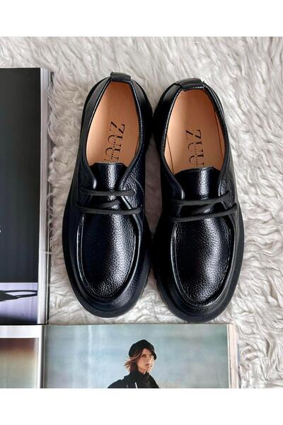 Zuum Brisa 100% натуральна шкіра, шнуровані жіночі мокасини - чорна шкіра