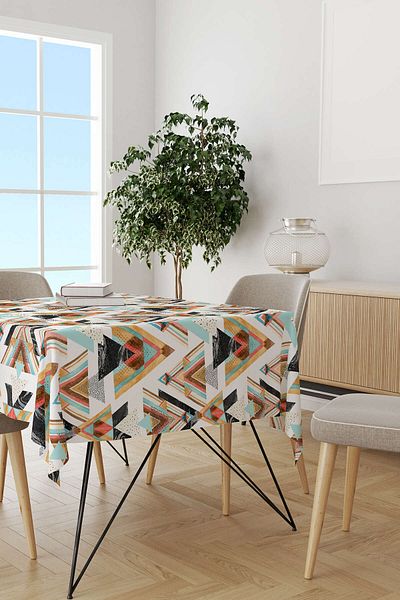 Cango Home Hanorac de birou alb, multicolor, în stil etnic boem, imprimat digital Cgh498-ms