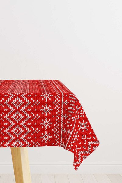 Cango Home Red Blue Christmas Themed Digital Printed Tablecloth Cgh837-ms