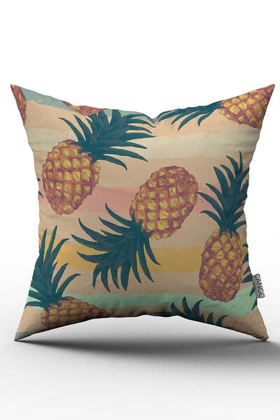 Cango Home غطاء وسادة على شكل أناناس برتقالي أخضر - Cgh146