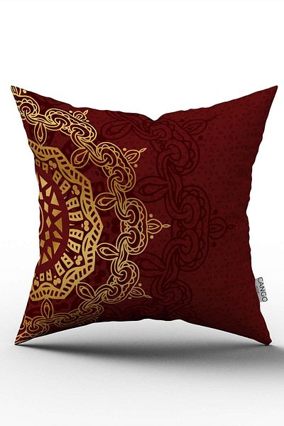 Cango Home Red Burgundy Ramadan Themed Decorative Patterned Digital Printed Throw Pillow Cover CGH1298
