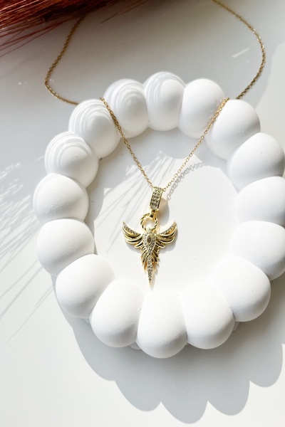 Pretty Phoenix Stone Steel Necklace