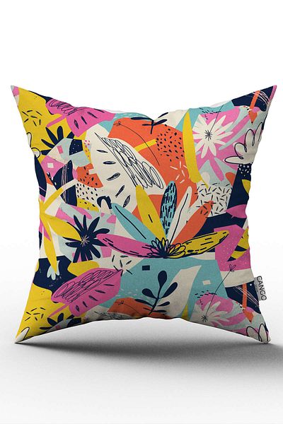 Cango Home Husă de pernă cu două fețe cu model de flori tropicale - imprimare digitală, Cgh1105
