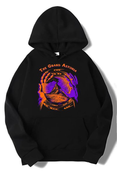 DEEPSENCE Φούτερ ASTORIA με στάμπα Unisex με μαύρη κουκούλα