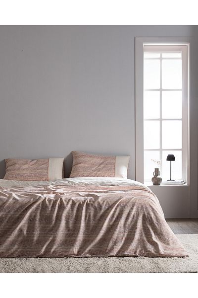 Madame Coco Burnel Double 100% Cotton Crep Printed Duvet Cover Set - Powder