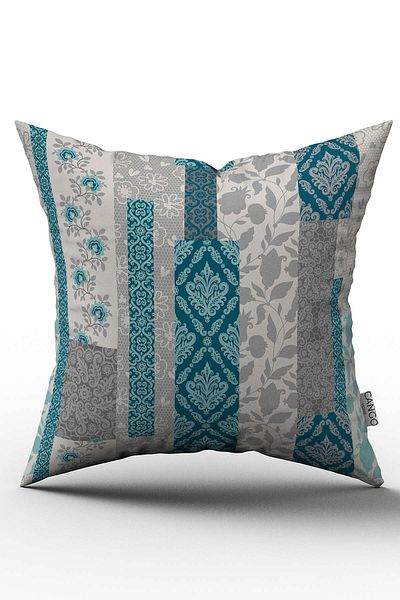 Cango Home Double Sided Turquoise Gray Ethnic Patterned Throw Pillow Pillow Case - Cgh114-ct
