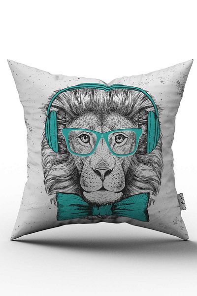 Cango Home White Turquoise Glasses Throw Pillow Pillow Case - Cgh040