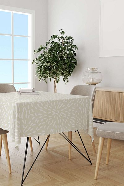Cango Home Hanorac de birou alb bej cu model floral imprimat digital Otyk319-ms