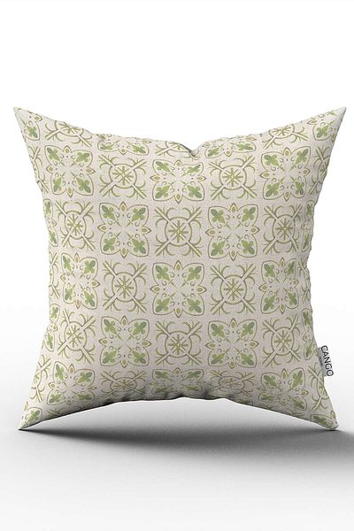 Cango Home Double Sided Green Cream Decorative Digital Printed Throw Pillow Cover Cgh1074