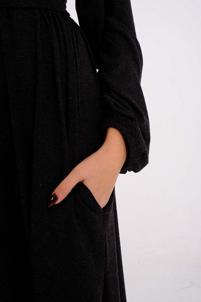 SARE ERKMEN Hijab Grey Pocket Lycra Long Dress