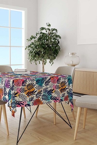 Cango Home Maser de birou cu model frunze multicolore crem Cgh063-ms