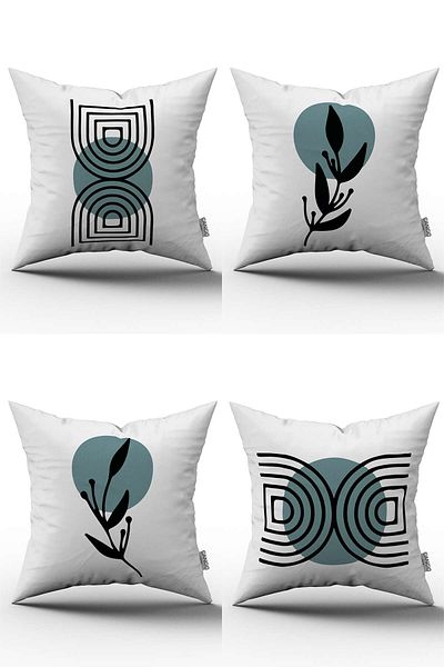 Cango Home Set de fete de pernă decorative, abstracte, cu model de frunze, imprimate digital, 4kmbs124