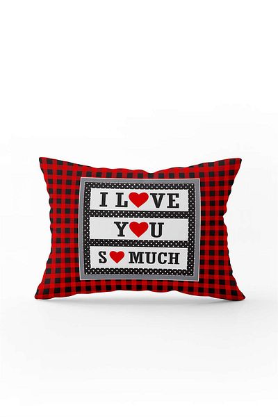 Cango Home Red Black Plaid Valentine's Day Themed Digital Printed Throw Pillow Cover Cgh1022-3550 Double Side B