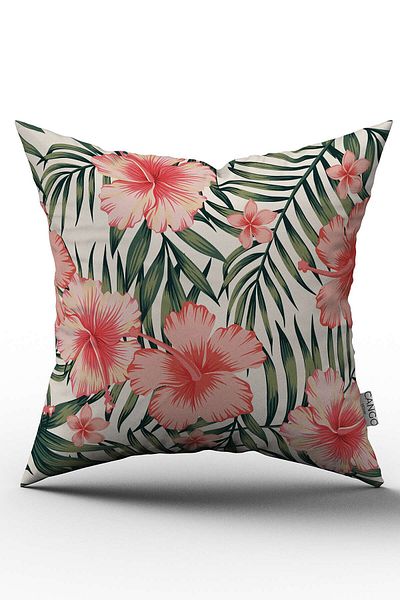 Cango Home Double Sided Orange Green Tropical Flower Patterned Throw Pillow Pillow Case - Cgh018-ct