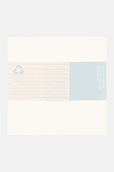 Suck UK Lined Memo Pad, Ivory