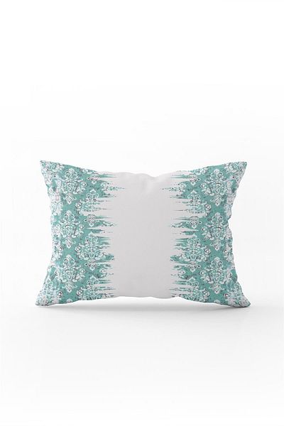 Cango Home Double Sided 35x50 Turquoise White Damask Ethnic Patterned Throw Pillow Pillow Case - Cgh119-3550