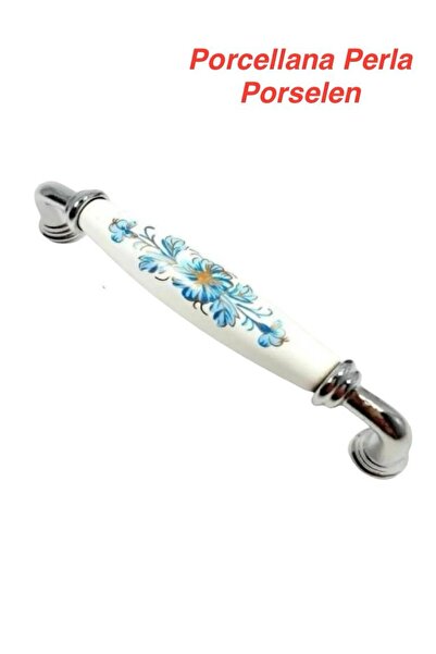 Porcellana Perla (16 CM)-Porselen Kulp Kulb Dolap Çekmece Mobilya Banyo Mutfak Kulbu Kulpu -Yakut 160mm -Metal Kulp