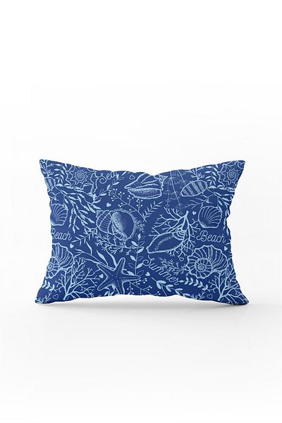 Cango Home Double Sided 35x50 Navy Blue Marine Patterned Throw Pillow Pillow Case - Cgh009-3550