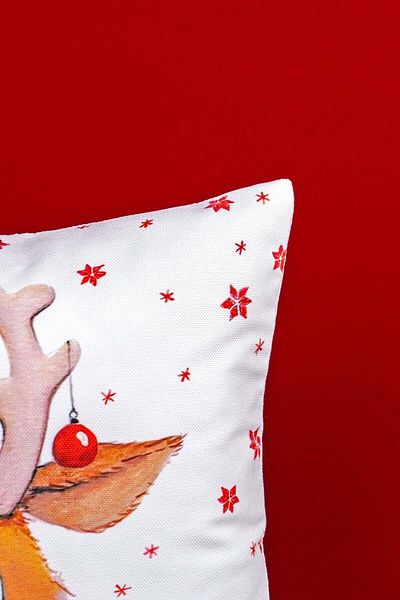 Cango Home Red Deer Christmas Themed Digital Printed Throw Pillow Cover -cgh1371