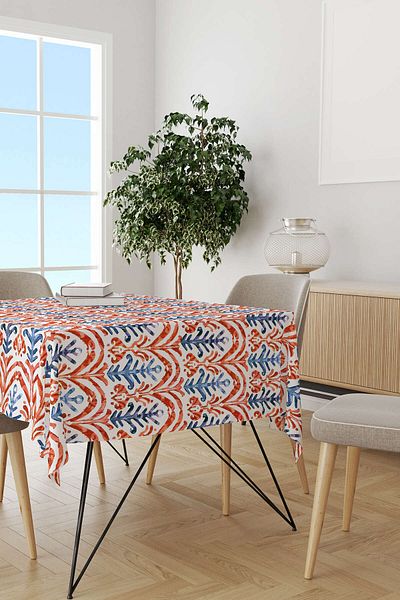Cango Home Red Blue Ethnic Patterned Desktop Cgh253-ms