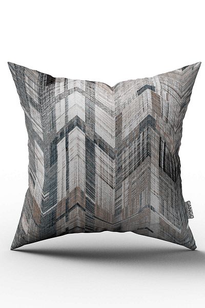 Cango Home Față de pernă cu model geometric alb gri - Cgh082
