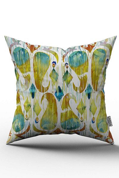 Cango Home Față de pernă decorativă abstractă, albă, verde, cu două fețe - Cgh153-ct