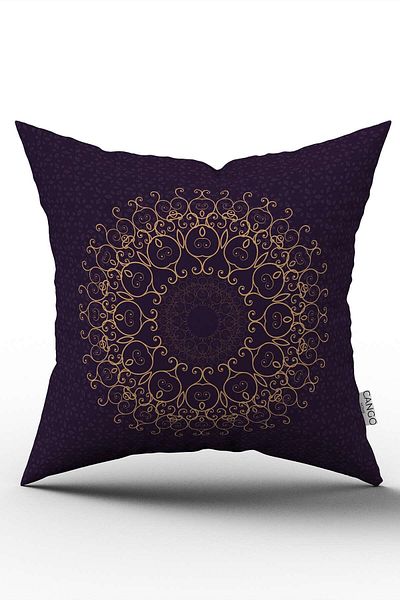 Cango Home Purple Ramadan Themed Motif Patterned Digital Printed Throw Pillow Cover CGH1287